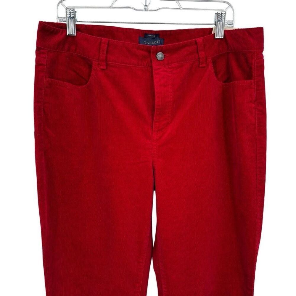 Talbots Heritage Corduroy Straight Leg Pants‎ Red Size 14 NWT - Picture 3 of 8